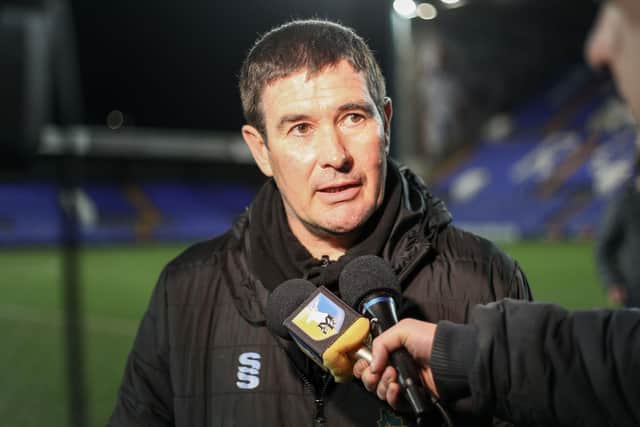 Mansfield Town manager Nigel Clough - pleased with performance in draw.