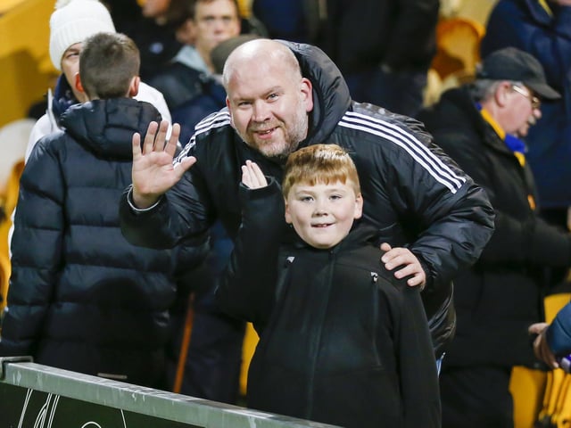 Mansfield Town fans are pictured before the defeat to Bradford City.