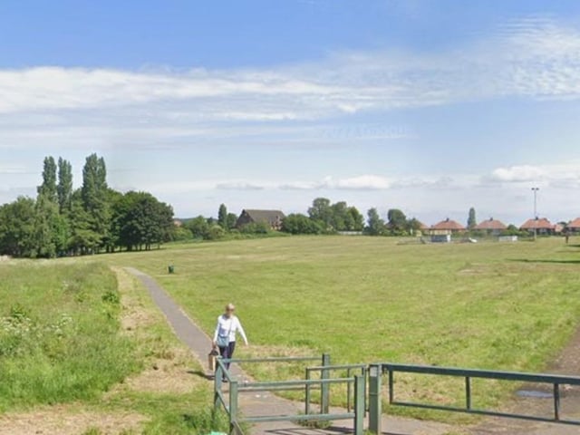 Grange Farm & Ladybrook has 214 postcodes within 900m of a park, public garden, or playing field. Pictured is Ladybrook Green.