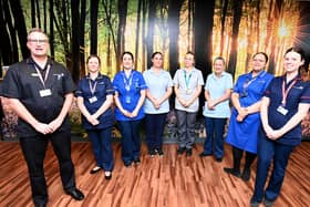 Chief nurse Phil Bolton and director of Midwifery and head of Nursing Paula Shore with members of the Maternity team