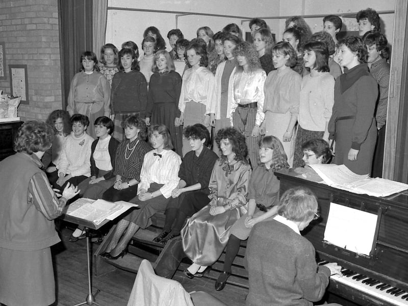A choir group in Mansfield back in 1986.