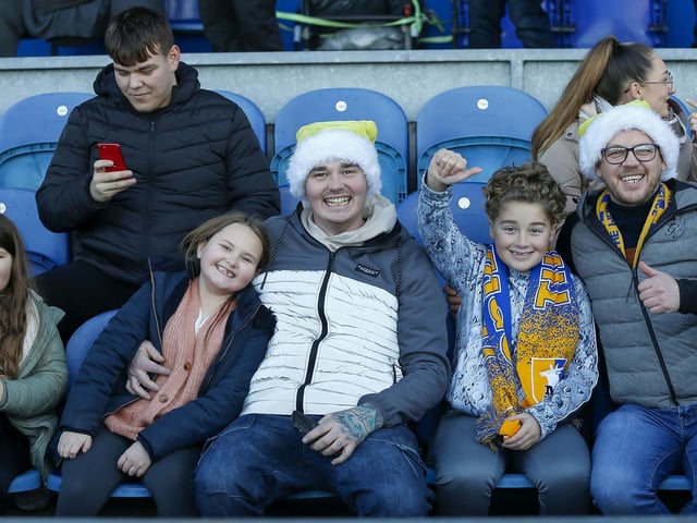 Stags fans at the Boxing Day match against Northampton Town.
