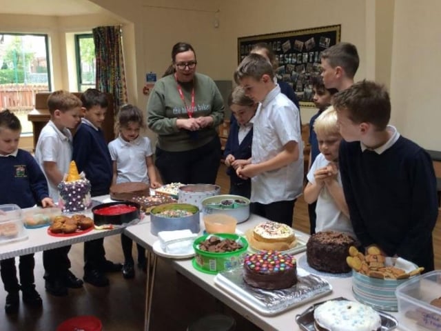 Pupils from Kimberley Primary School taking part in a special Bake Off day.