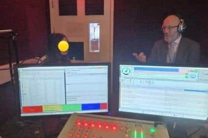 Academy Transformation Trust CEO Mark McCourt is interviewed by EVOLVE students in the Takeover Radio 106.9FM radio station studio.