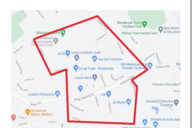 Shirebrook SNT released a map of the areas included in the dispersion order.