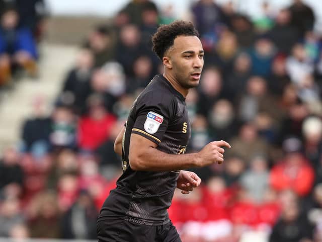 Nicky Maynard in action during the 2-1 Sky Bet League Two win at Northampton Town. (Photo by Pete Norton/Getty Images)