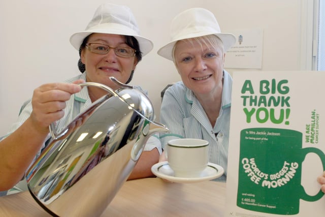 P C T Macmillan coffee morning   l to r Julie Draycock, Jackie Jackson in 2011
