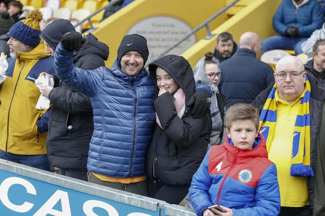 Mansfield Town fans ahead of kick-off on Saturday