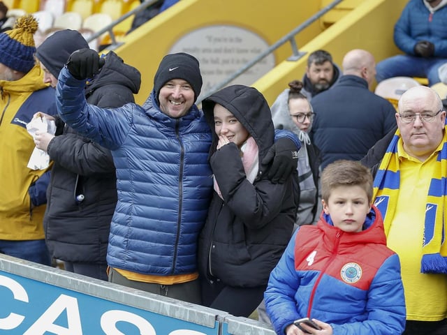 Mansfield Town fans ahead of kick-off on Saturday