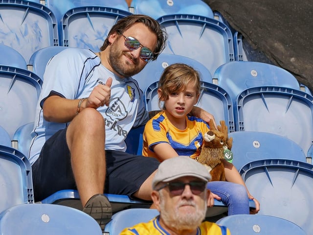 Mansfield Town fans ahead of the game with Colchester United.