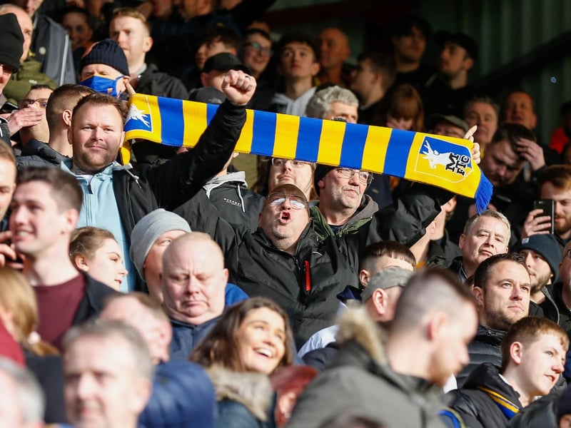 Mansfield Town fans ahead of the 2-0 win at Bradford City.