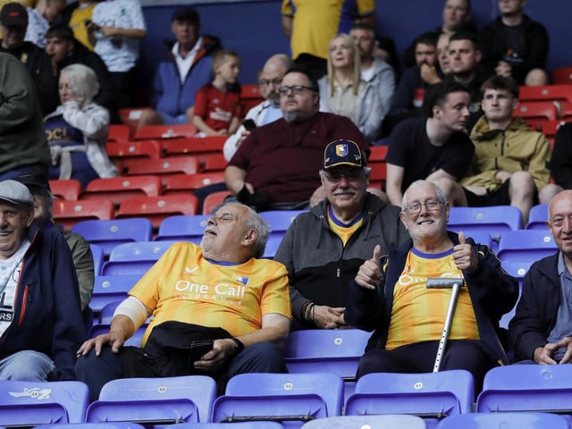 Stags fans at Bolton on Tuesday.