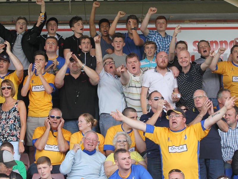 Mansfield Town fans in full voice at Northampton in 2014.