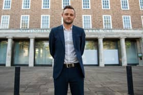 Coun Ben Bradley, Nottinghamshire Council leader, outside County Hall in West Bridgford.
