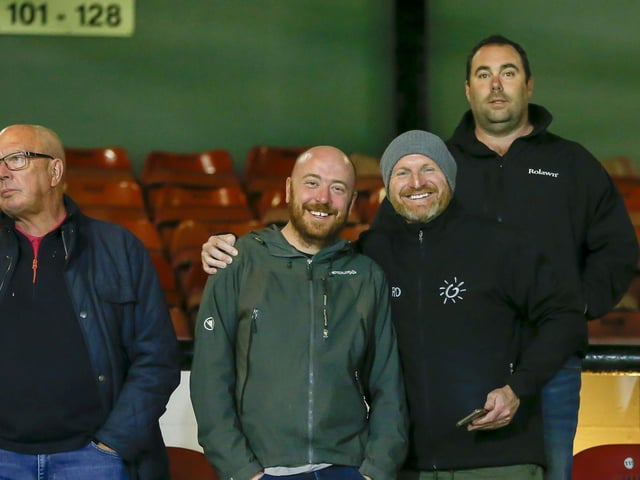 Stags fans during the Papa John's Trophy match against Grimsby Town.