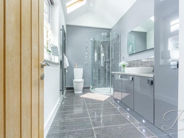 The final room to open the door to at the £375,000-plus bungalow is the shower room, which contains a sleek three-piece suite.
