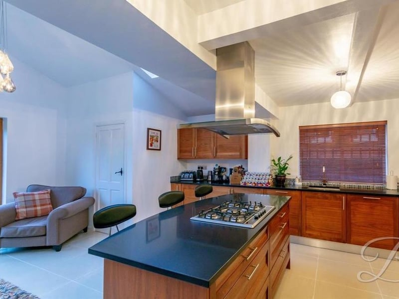 Complete with underfloor heating, the modern kitchen at the £695,000-plus property really is the perfect spot to practise your culinary skills.