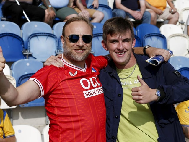 Mansfield Town fans ahead of the game with Colchester United.
