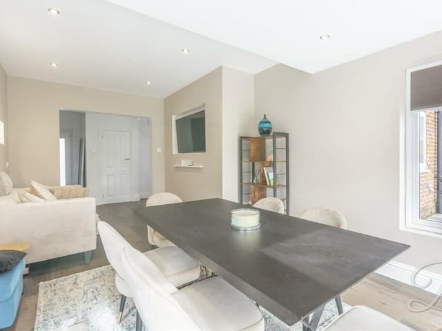 The dining room is the ideal spot for family meals, entertaining friends or even as a separate snug area. Other features include a laminated floor and a vertical central-heating radiator.