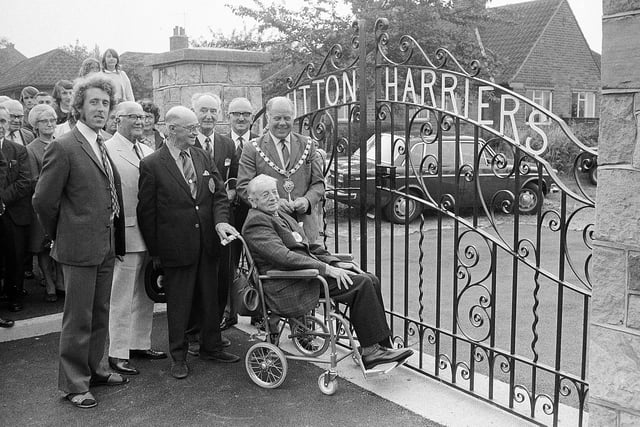 A opening ceremony takes place in 1972 to mark the installation of new memorial gates.