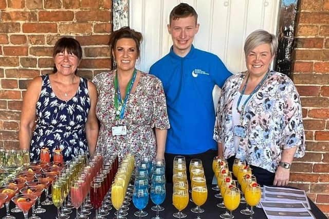 Drinks are served at the event.