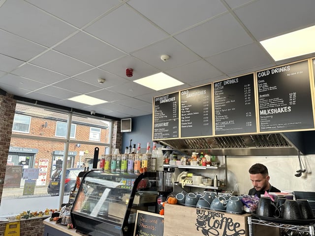 The menu offers a wide variety of sweet and savoury foods.