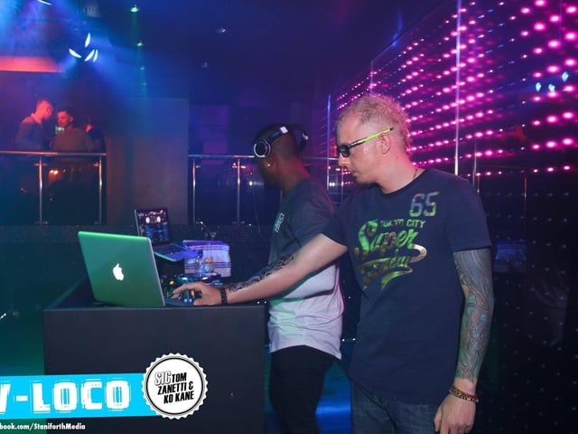 The DJs get the crowd ready