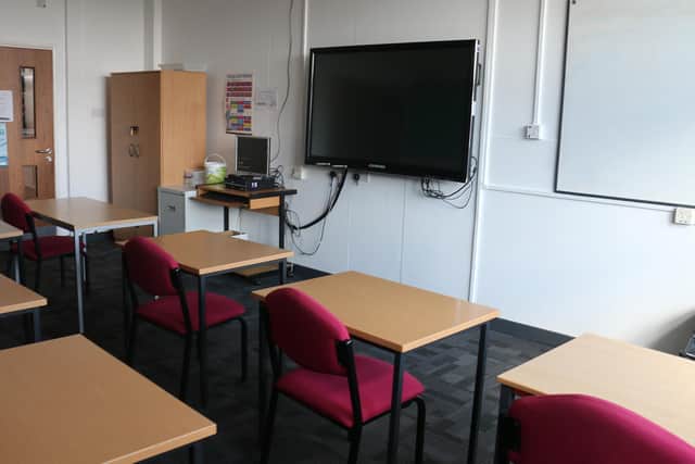 Classrooms at West Notts have microphones so that lessons can be live streamed