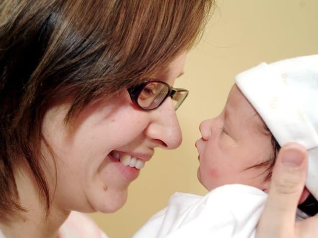 Samantha Roguz is all smiles with her New Year baby Isla Roguz, who was the first baby of 2007 born at King's Mill Hospital.