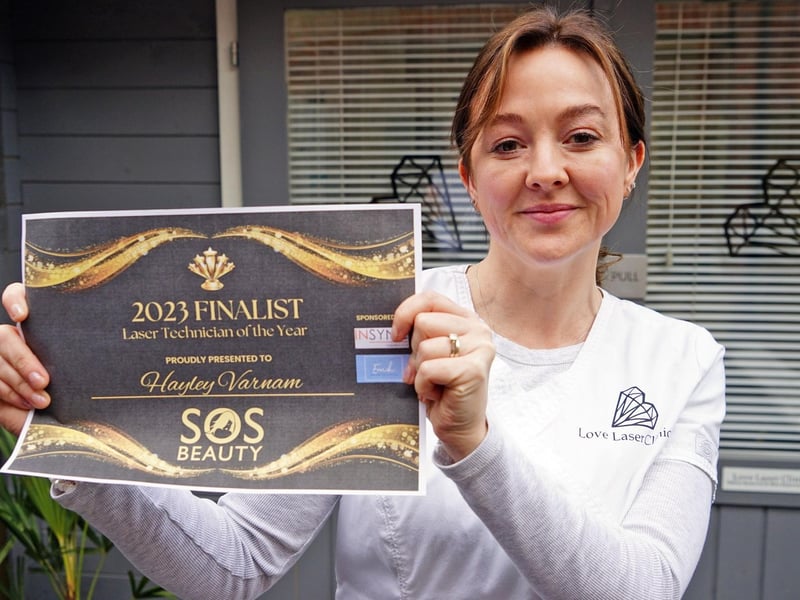 Love Laser Clinic Kirkby a laser clinic based in Kirkby-in-Ashfield and have recently been made one of five finalists nationally for the ‘Laser Technician of the Year 2023’ Award with SOS Beauty Awards. Seen Hayley Varnam.
