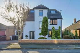 This eyecatching four-bedroom, three-storey house on Cedar Avenue, Kirkby is on the market with Mansfield-based estate agents Burchell Edwards, who are inviting offers in the region of £450,000.