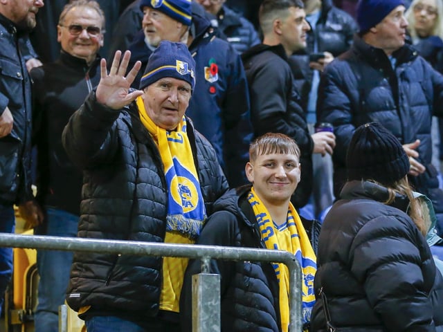 Mansfield Town fans before the defeat to Wrexham on 4th November 2023.