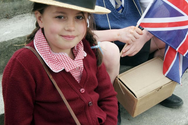 Crich Tramway 1940's weekend - pictured Rebecca Cross, nine, and Jack Cross, seven from Matlock enjoying a day out in 2007