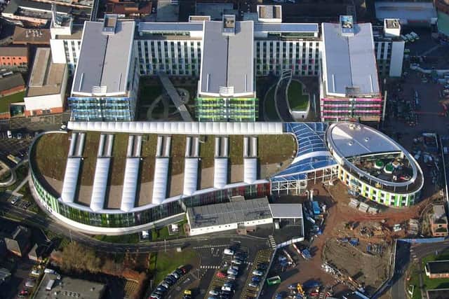 An aerial view of the vast King's Mill Hospital site, where almost 650 staff are employed. (PHOTO BY: Aukett Swanke)