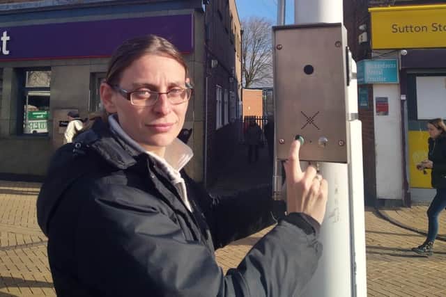 Coun Helen Smith, Ashfield Council deputy leader, at the refuge camera on Portland Square.