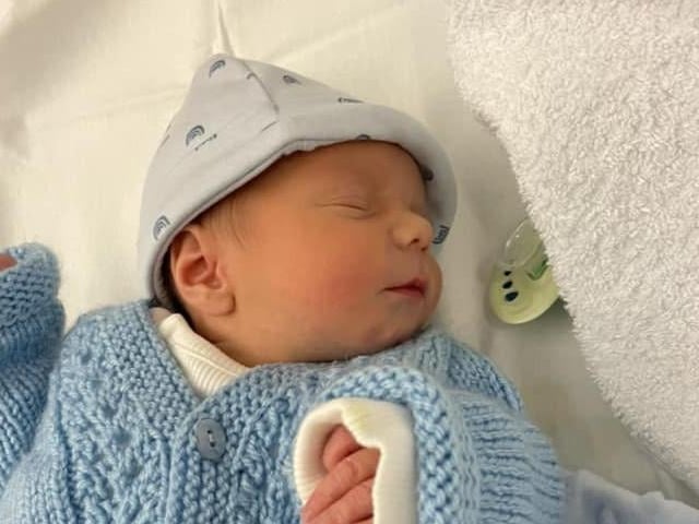 This photo of Ezra Jai, four weeks, was sent to us by Steph Hall