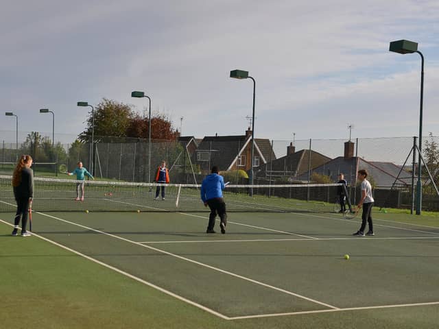 Junior club members on the courts