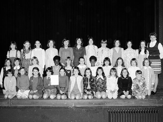 Mansfield youngsters on the stage in 1970.