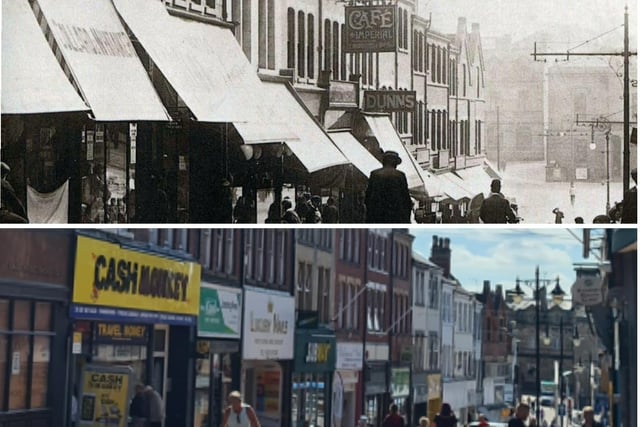 The view down Leeming Street - this time compared to the early 1900s