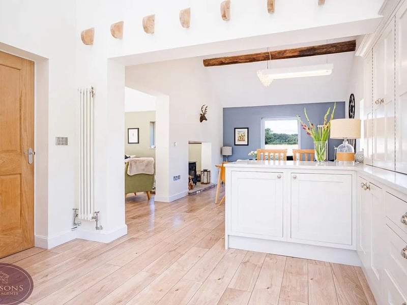 The barn's bespoke handmade Shaker-style kitchen continues the quality and attention to detail found throughout the property