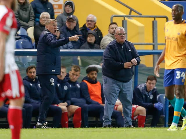 Stevenage manager Steve Evans soaking up the stick from home fans tonight. Photo by Chris Holloway / The Bigger Picture.media