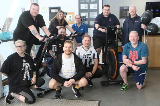 Residents gathered to cycle in aid of prostate cancer UK at Oak Tree Leisure Centre.