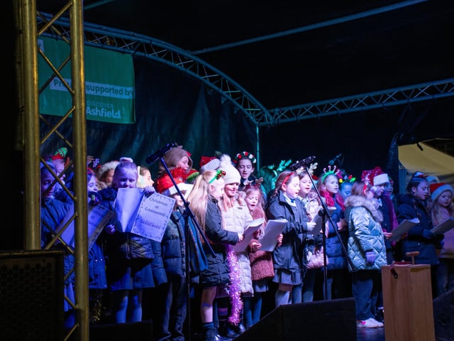 Youngsters from Greenwood Primary School on stage for their performance