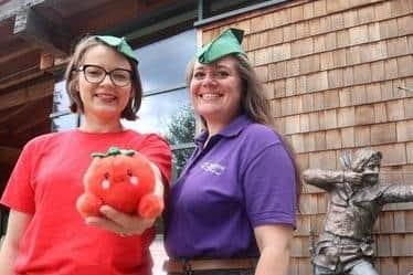 Dominika Walker, of Tomato Energy, and Hollie Drake, Senior Site Manager of RSPB Sherwood Forest. Photo Credit RSPB.