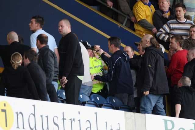 The scenes got ugly at Field Mill on 26 April 2008 as Stags fans demonstrated their disapproval of owner Keith Haslam by storming the directors box. It followed defeat to Rotherham United which effectively ensured their 77 year-old Football League stay was ended.