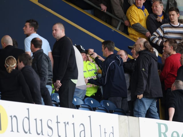 The scenes got ugly at Field Mill on 26 April 2008 as Stags fans demonstrated their disapproval of owner Keith Haslam by storming the directors box. It followed defeat to Rotherham United which effectively ensured their 77 year-old Football League stay was ended.