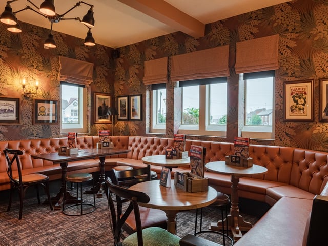 The pub has been decorated with local sports memorabilia