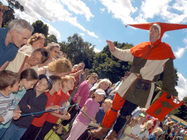 Fun with the entertainers at the Robin Hood Festival in 2007.