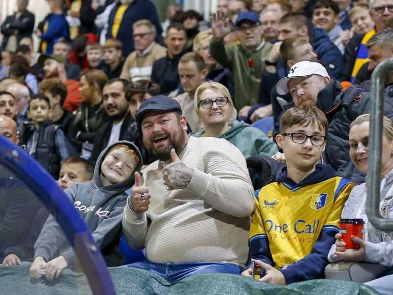 Mansfield Town fans enjoy the EFL Trophy win over Doncaster Rovers.