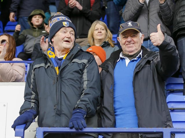 Mansfield Town fans enjoy victory at Tranmere Rovers.